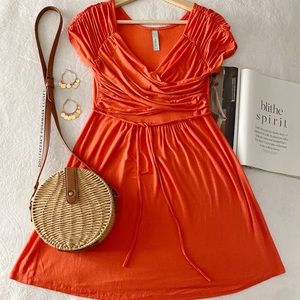 Stretchy Coral Mini Dress